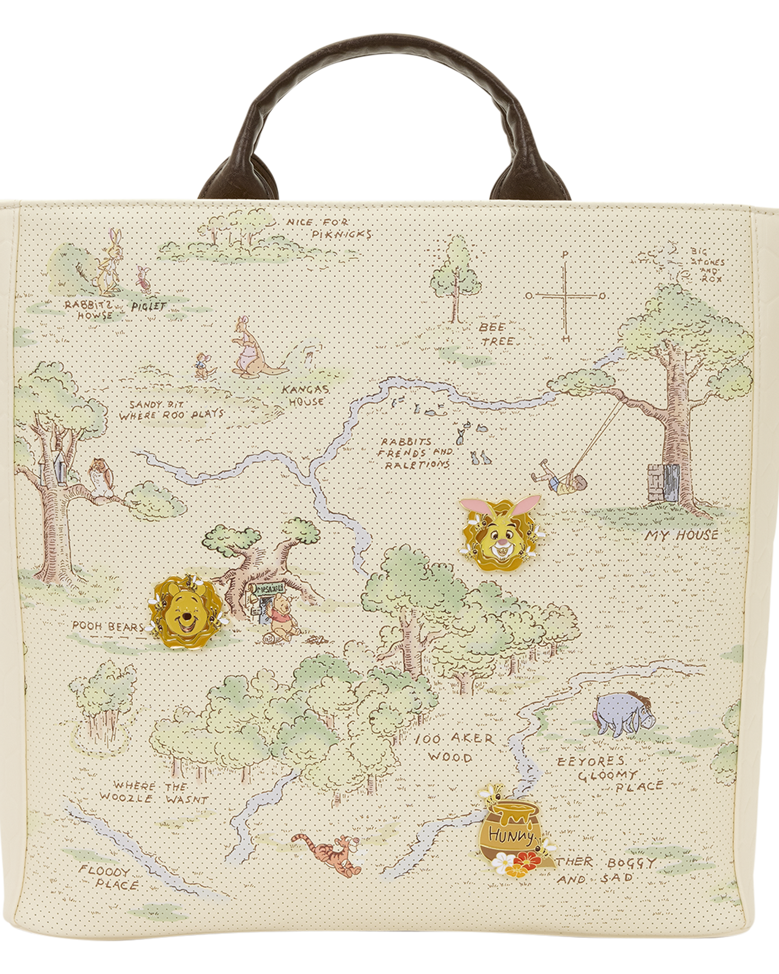 Winnie the Pooh Hundred Acre Wood Tote Pin Trader Crossbody Bag