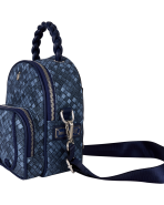 Loungefly Blue Checkered Convertible Mini Backpack & Crossbody Bag - Image 3