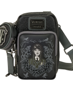 Wednesday Black Roses Cell Phone Crossbody Bag with Coin Bag