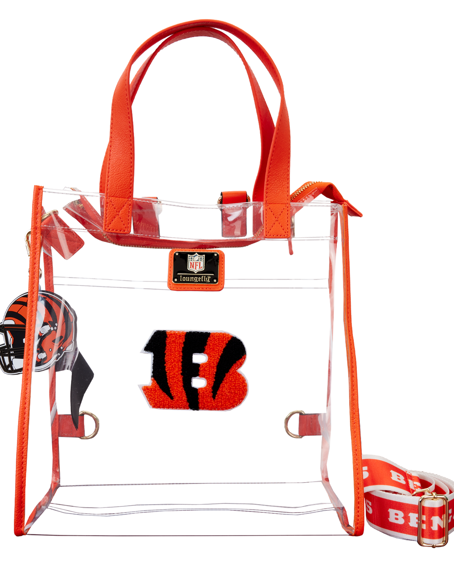 NFL Cincinnati Bengals Clear Convertible Backpack & Tote Crossbody Stadium Bag