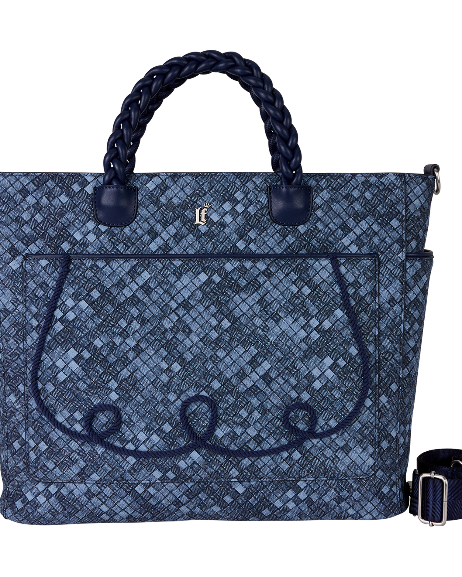Loungefly Blue Checkered Convertible Backpack & Tote Crossbody Bag