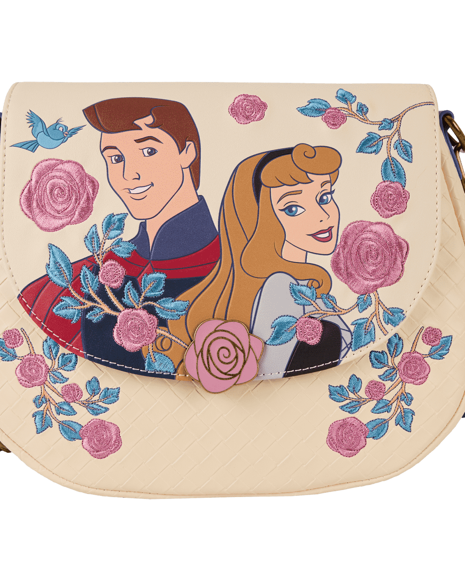 Sleeping Beauty Princess Aurora & Prince Phillip Floral Crossbody Bag