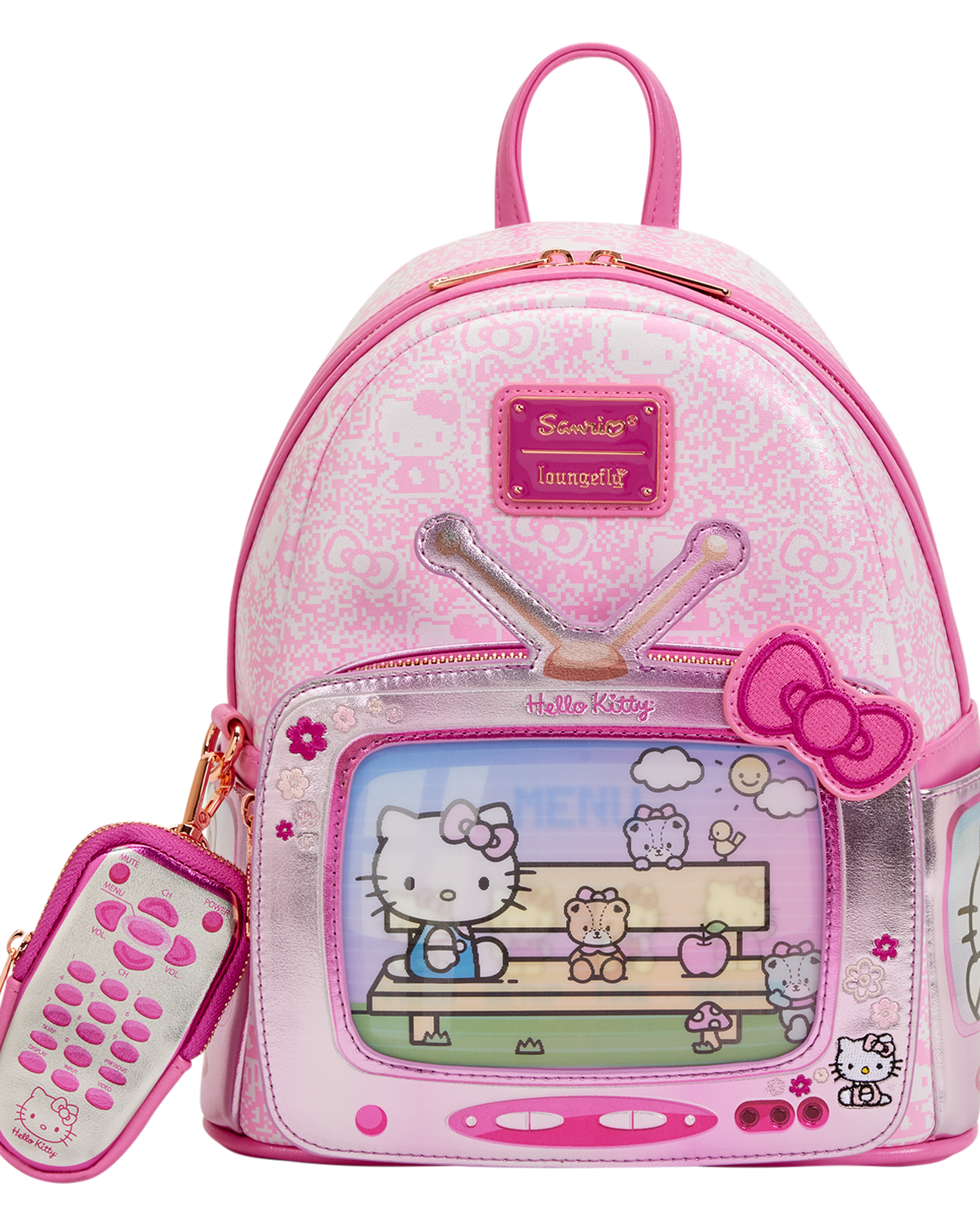 Sanrio Exclusive Hello Kitty Vintage TV Lenticular Mini Backpack with Coin Bag