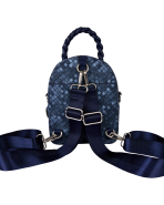 Loungefly Blue Checkered Convertible Mini Backpack & Crossbody Bag - Image 4