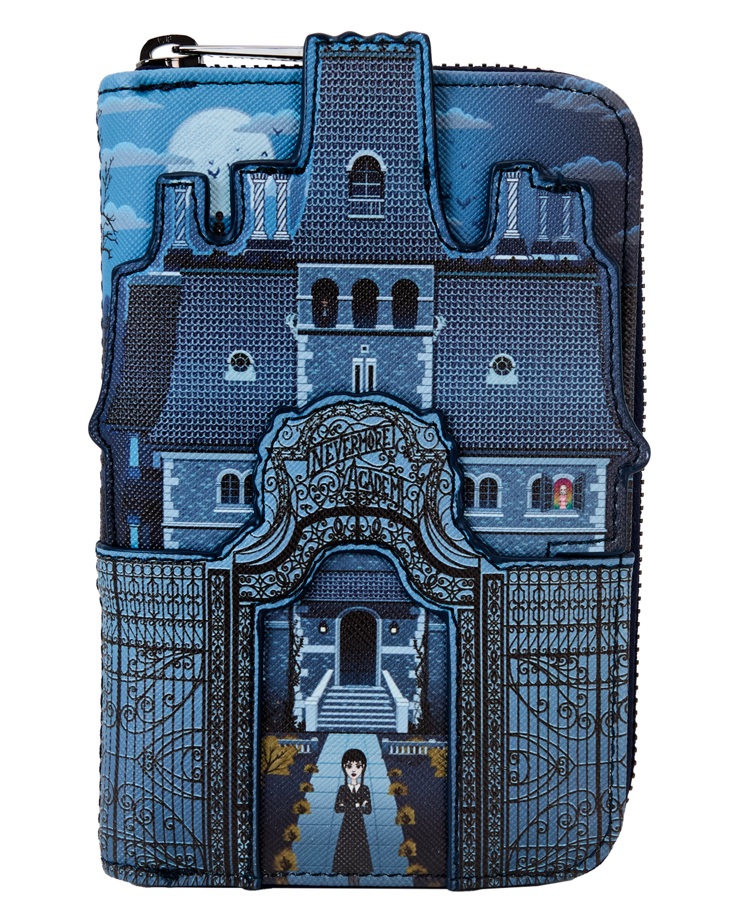 Wednesday Nevermore Academy Castle Zip Around Wallet