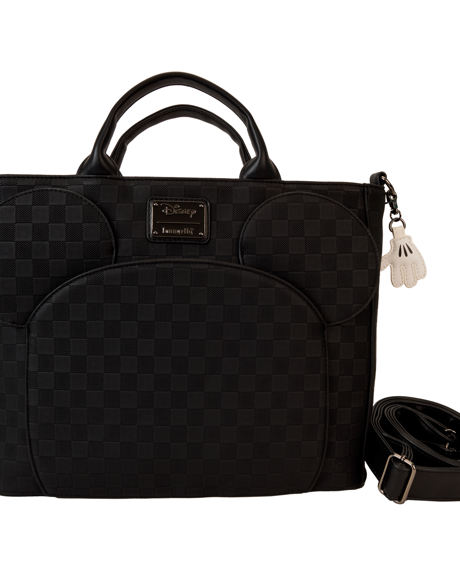 Mickey Mouse Checkered Texture Convertible Backpack & Tote Crossbody Bag