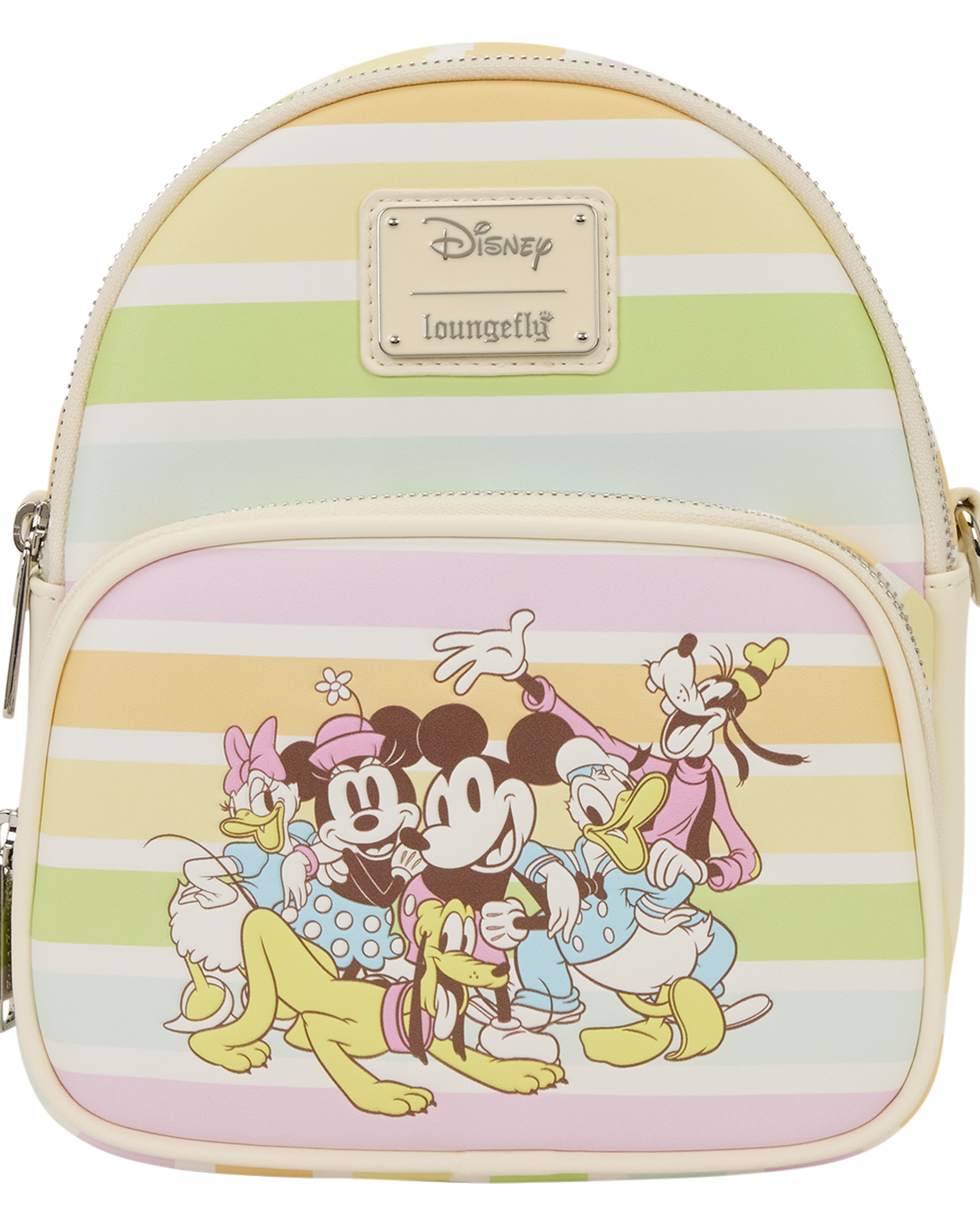 Mickey & Friends Rainbow Stripes Convertible Mini Backpack & Crossbody Bag
