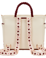Loungefly Cream & Red Floral Convertible Backpack and Tote Crossbody Bag - Image 5