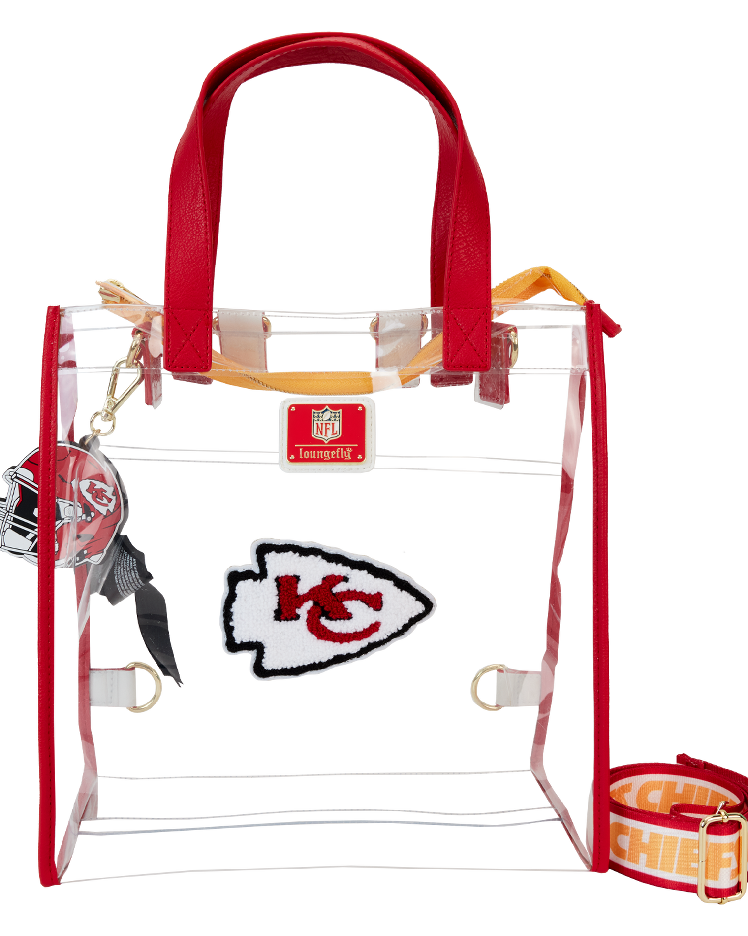 NFL Kansas City Chiefs Clear Convertible Backpack & Tote Crossbody Stadium Bag