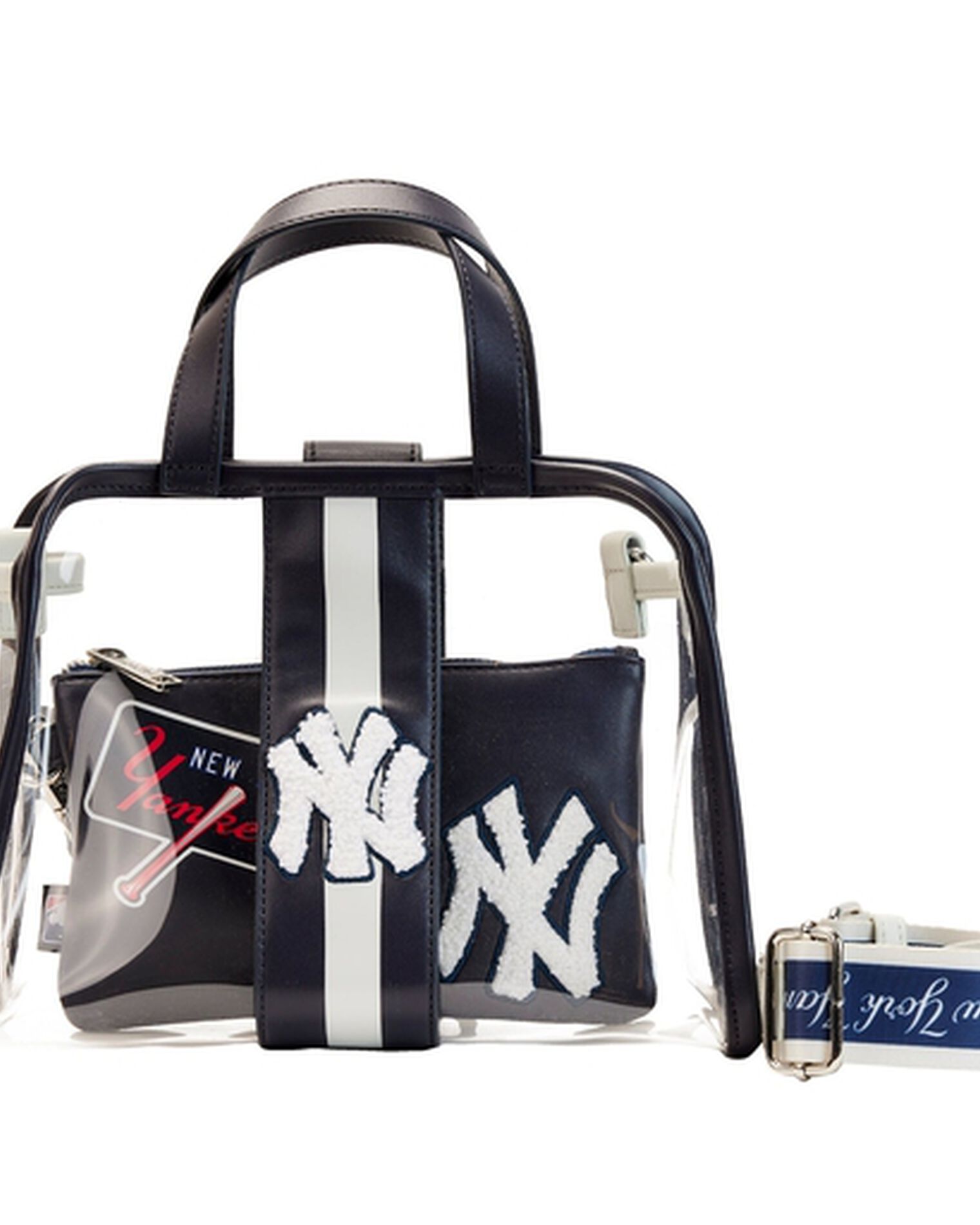 MLB NY Yankees Clear Tote Crossbody Stadium Bag with Pouch 