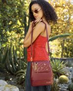 Loungefly The Lilly Red Convertible Mini Backpack & Crossbody Pin Trader Bag - Image 4
