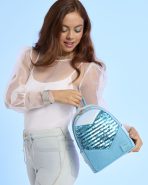 Frozen Elsa Glitter Sequin Cosplay Mini Backpack - Image 2