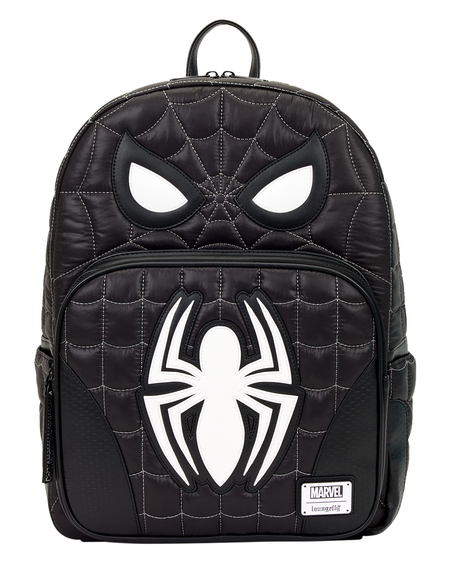 Spider-Man Black & White Suit Cosplay Quilted Full-Size Backpack