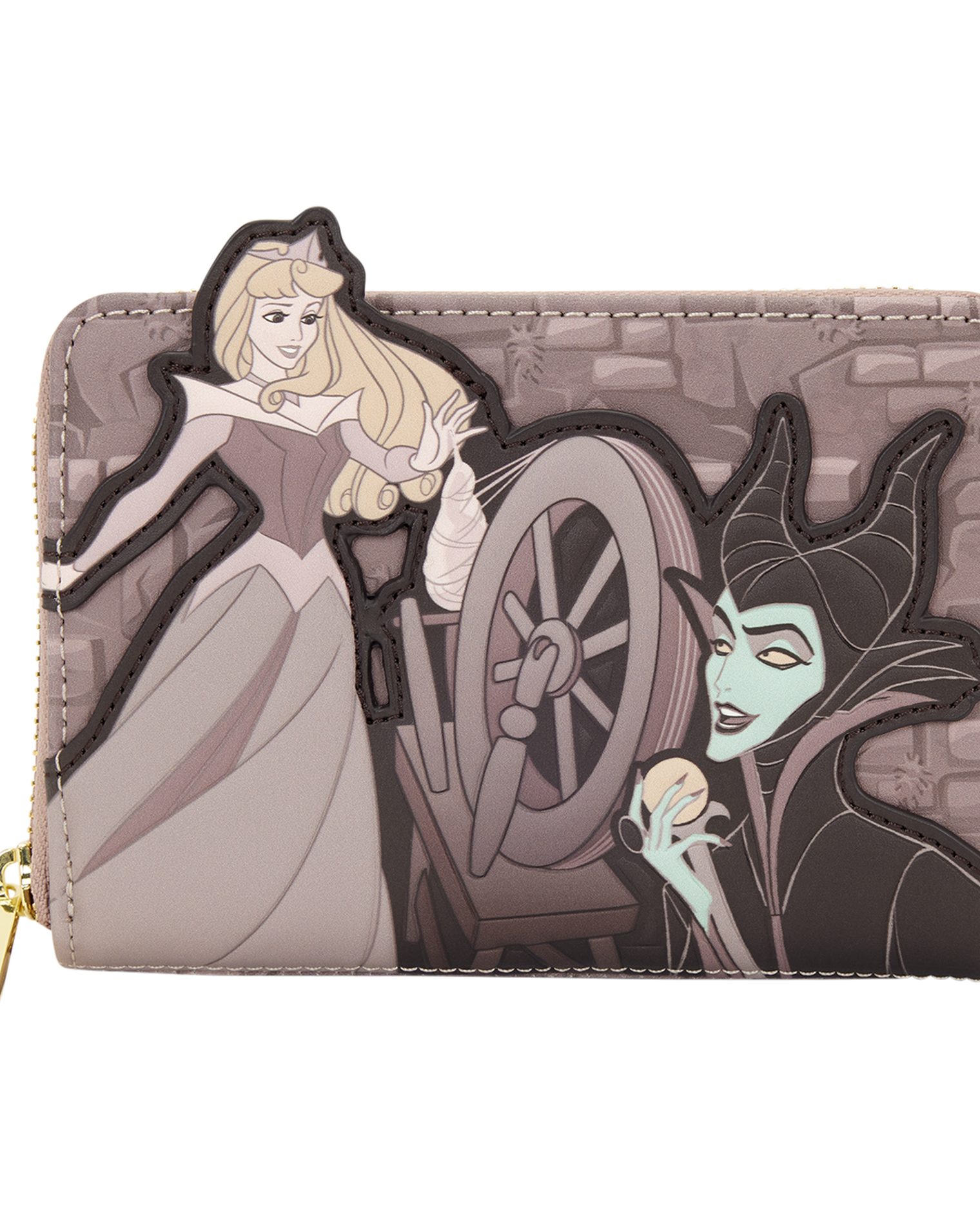 Sleeping Beauty & Maleficent Spinning Wheel Zip Around Wallet