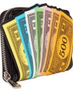 Monopoly 90th Anniversary Money Glitter Zip Around Wallet - Image 3