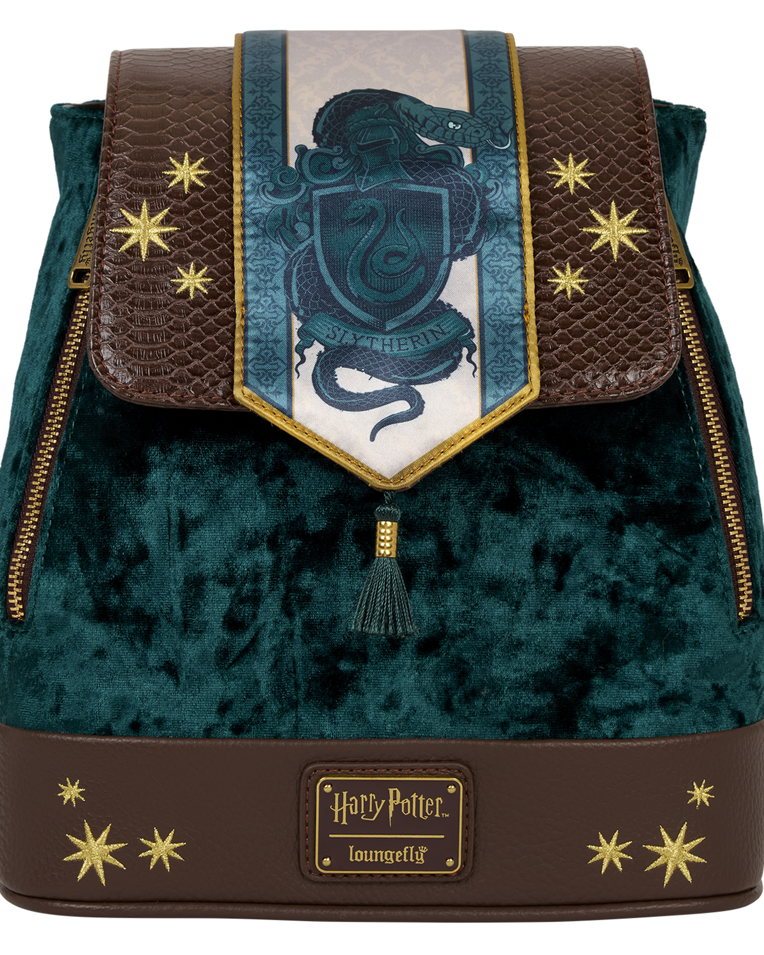 Exclusive Harry Potter Slytherin Banner Velvet Mini Backpack
