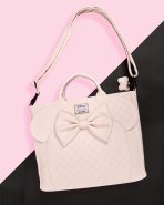 Minnie Mouse Checkered Texture Convertible Backpack & Tote Crossbody Bag - Image 2