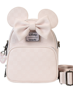 Minnie Mouse Checkered Texture Convertible Mini Backpack & Crossbody Bag