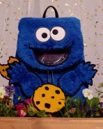 Sesame Street Cookie Monster Plush Cosplay Mini Backpack With Coin Bag - Image 2