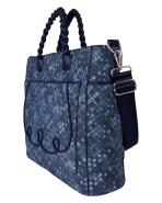 Loungefly Blue Checkered Convertible Backpack & Tote Crossbody Bag - Image 3