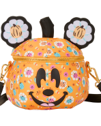 Mickey Mouse Floral Pumpkin Head Glow Figural Crossbody Bag