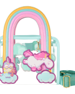 Minions Fluffy Unicorn Rainbow Clear Mini Tote Crossbody Bag