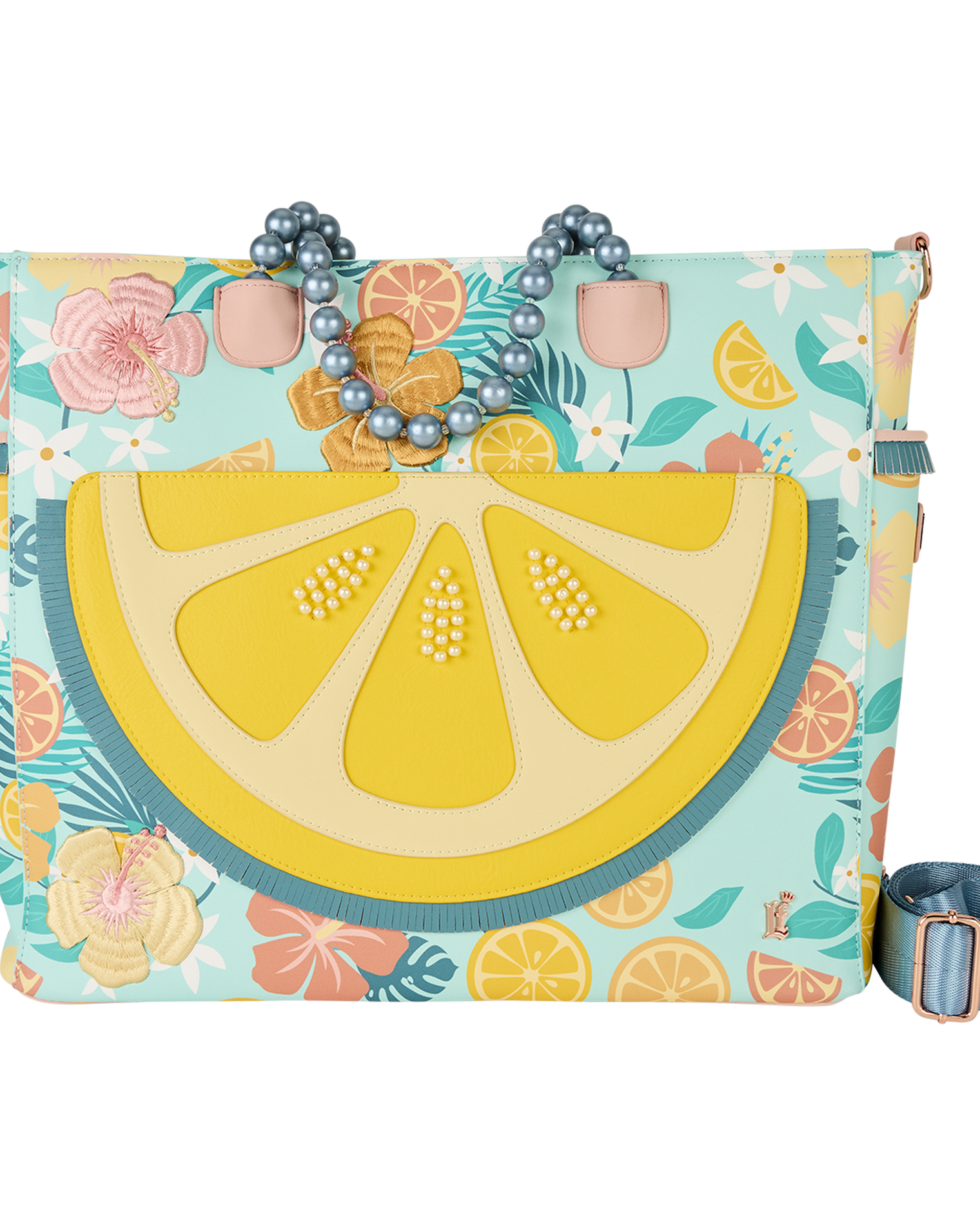 Loungefly Tropical Lemon Floral Convertible Backpack & Tote Crossbody Bag