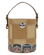The Mandalorian Grogu & Anzellan Drawstring Bucket Crossbody Bag with Coin Bag
