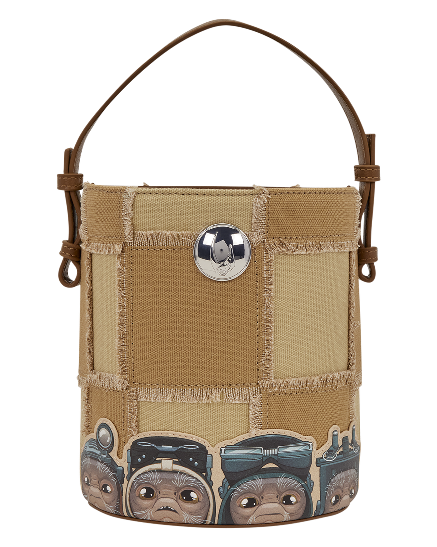 The Mandalorian Grogu & Anzellan Drawstring Bucket Crossbody Bag with Coin Bag